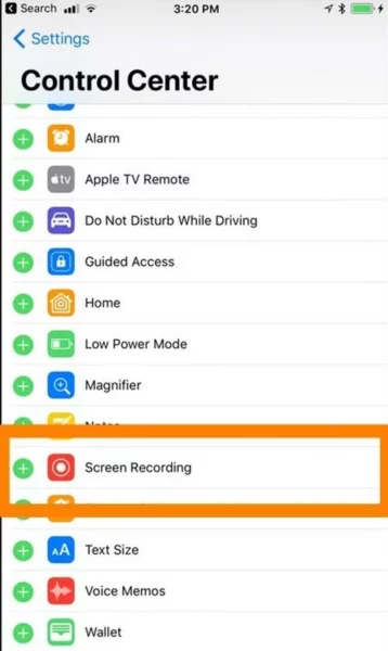 How to enable activate screen record on iPhone 2 كيفية تصوير شاشة آيفون فيديو مع امكانية تعديله