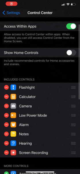 How to enable activate screen record on iPhone 3
