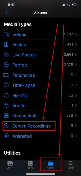 How to find your screen-recordings and trim crop them 1 كيفية تصوير شاشة آيفون فيديو مع امكانية تعديله