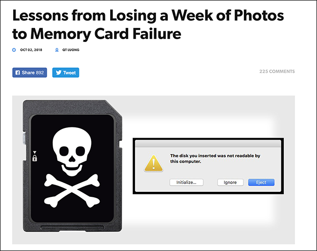 فشل بطاقة الذاكرة