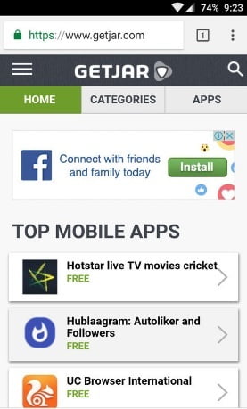 متجر التطبيقات Getjar