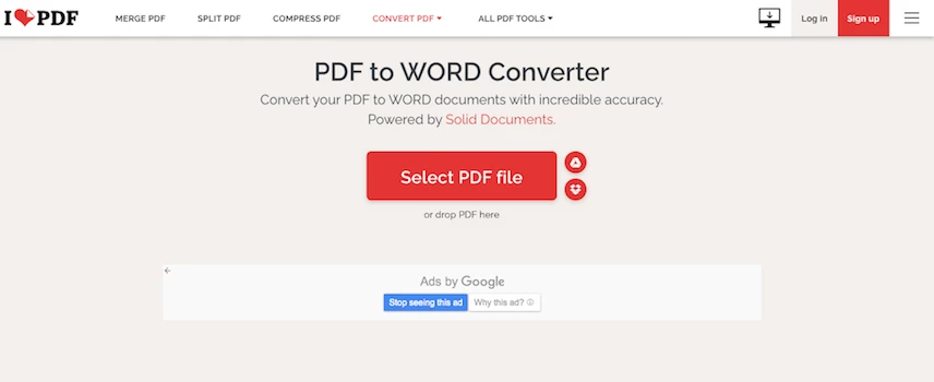 Click “Select PDF file”