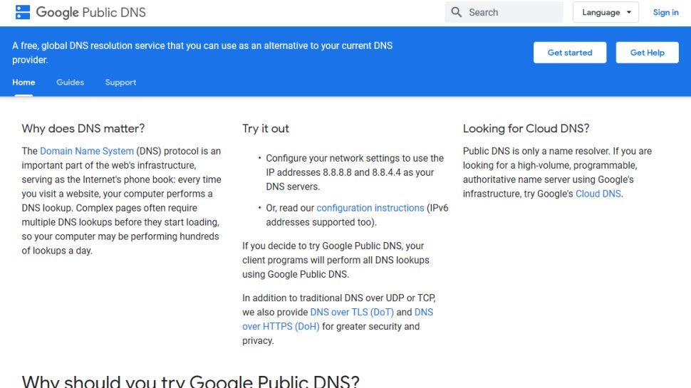 خادم Google Public DNS
